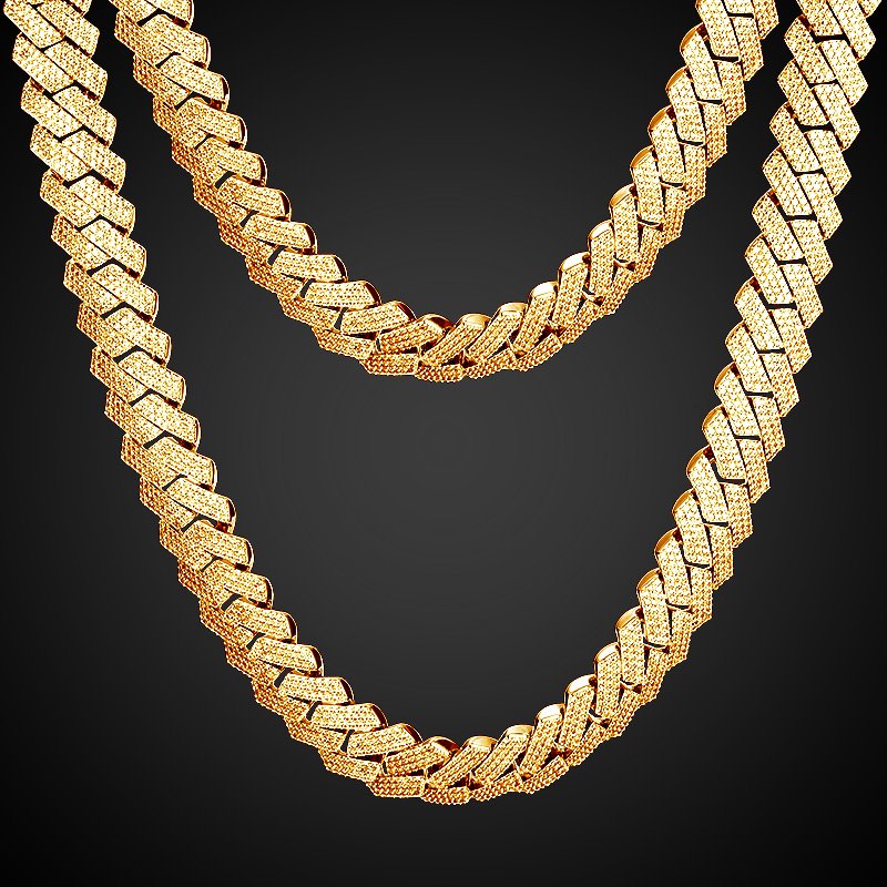 16mm Frosted Cuban Chain Gold - Heat Up