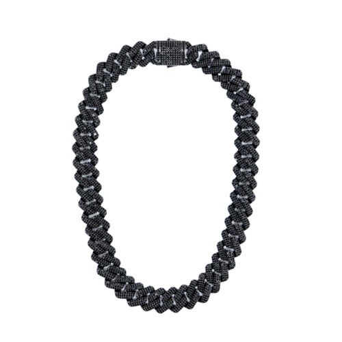 18mm black icedout cuban bracelet