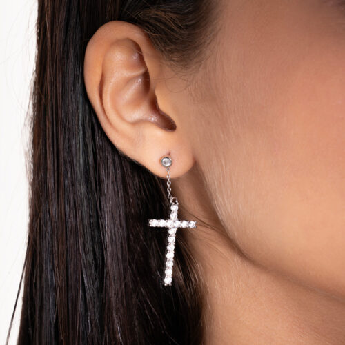 cross hoop earring