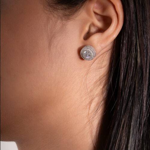 clustered stud earring