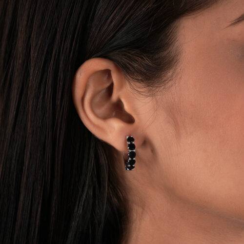 black tennis earring