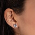 Bat Elegant Earring in White Gold