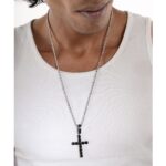 Black Iced Out Cross Pendant
