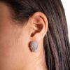 Deathrow Skull earrings in white gold