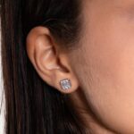Diamond Square Baguette Earring