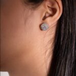 Clustered Stud Earring in White Gold