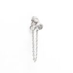 Round Cut Hoop Earring in White Gold