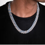 Icey Blue Cuban Chain in White Gold - 14mm