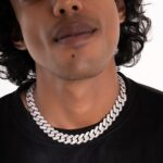 Baguette Cuban Chain in White Gold - 14mm