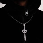 Mighty Sword Pendant in white gold