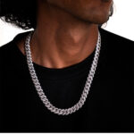 Iced Out Cuban Chain in White Gold - 10mm